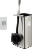 Merkloos Relaxdays Hangende toiletborstel - met houder - flexibel - zonder boren - zilver