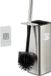 Merkloos Relaxdays Hangende toiletborstel - met houder - flexibel - zonder boren - zilver