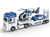 Teorema Giocattoli - Tir, speelgoedvrachtwagen voor kinderen, met helikopter en auto, voertuigset met licht en geluiden, wrijvingsbeweging, schaal 1:16, politiethema