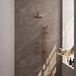 Brauer Copper Edition Thermostatische Regendoucheset Inbouw - Hoofddouche 20 cm - Rechte Wandarm - Handdouche Staaf - Doucheslang - Geintegreerde Glijstang