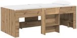 vidaXL Kinderhoogslaper Artisanaal eiken 90 x 200 cm Bewerkt hout