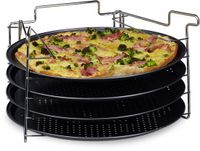 Merkloos Relaxdays Pizzaplaat met Standaard