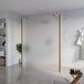 FortiFura Galeria Vrijstaande Inloopdouche - 160x200cm - Mat glas - Antikalk - 8mm Veiligheidsglas - Geborsteld koper