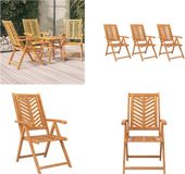 vidaXL Chaise de jardin 3 pcs réglable bois d'acacia massif