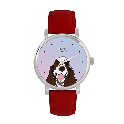Toff London Bruin Wit Cocker Spaniel Hoofd Hondenhorloge - 5059656645177