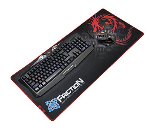 DRAGON WAR Dragon War 098811 Friction Gaming Muismat, XXL, Zwart/Rood Pc