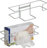 Merkloos Relaxdays Handschoendispenser Set van 2 - Metaal - Wandhouder - Grijs