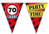 Merkloos / Sans marque Paper Dreams 3x 70 jaar vlaggenlijn waarschuwingsbord 10mtr
