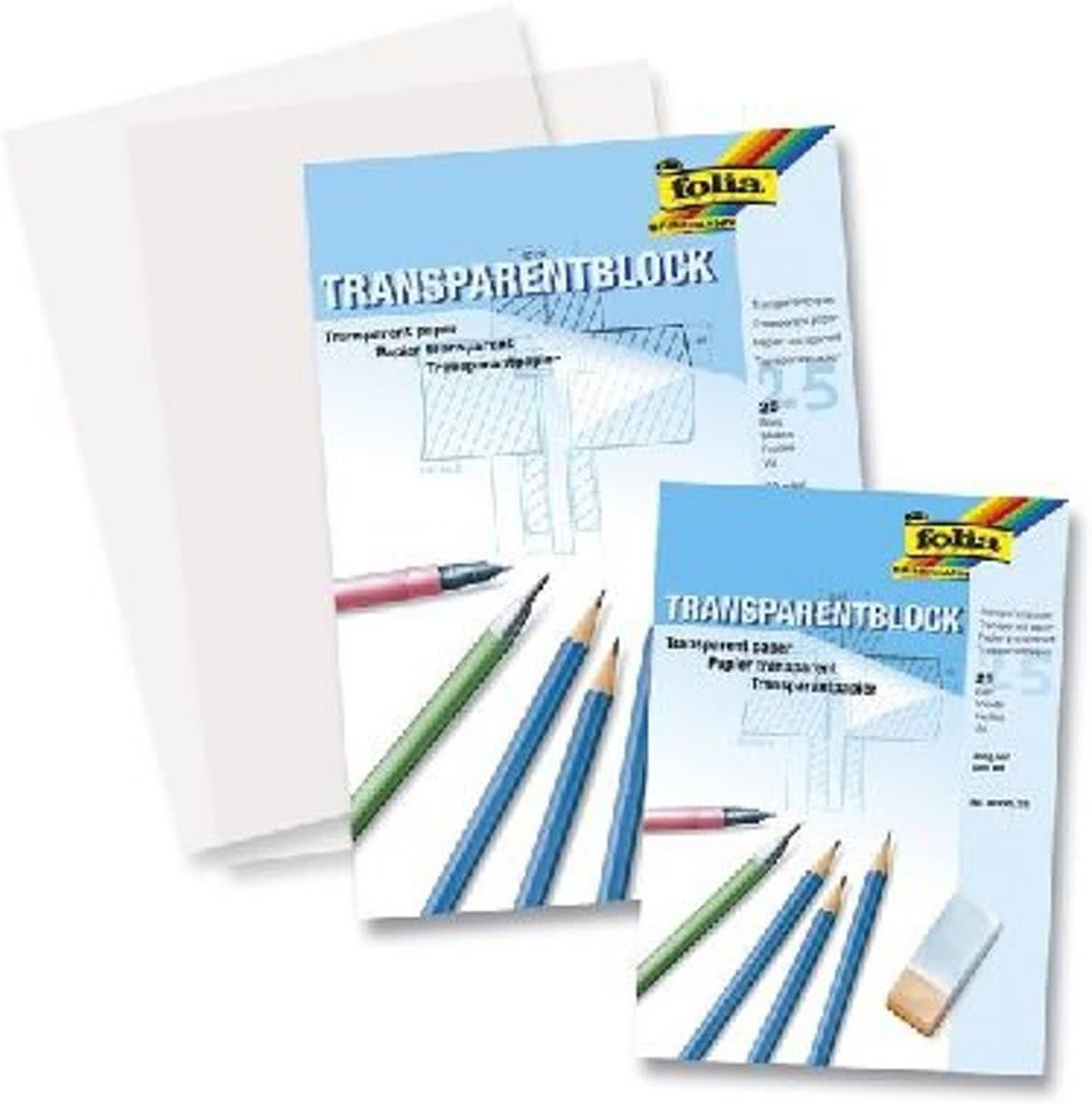 - Transparant papier overtrekpapier Folia A4 blok Ã¡ 25vel