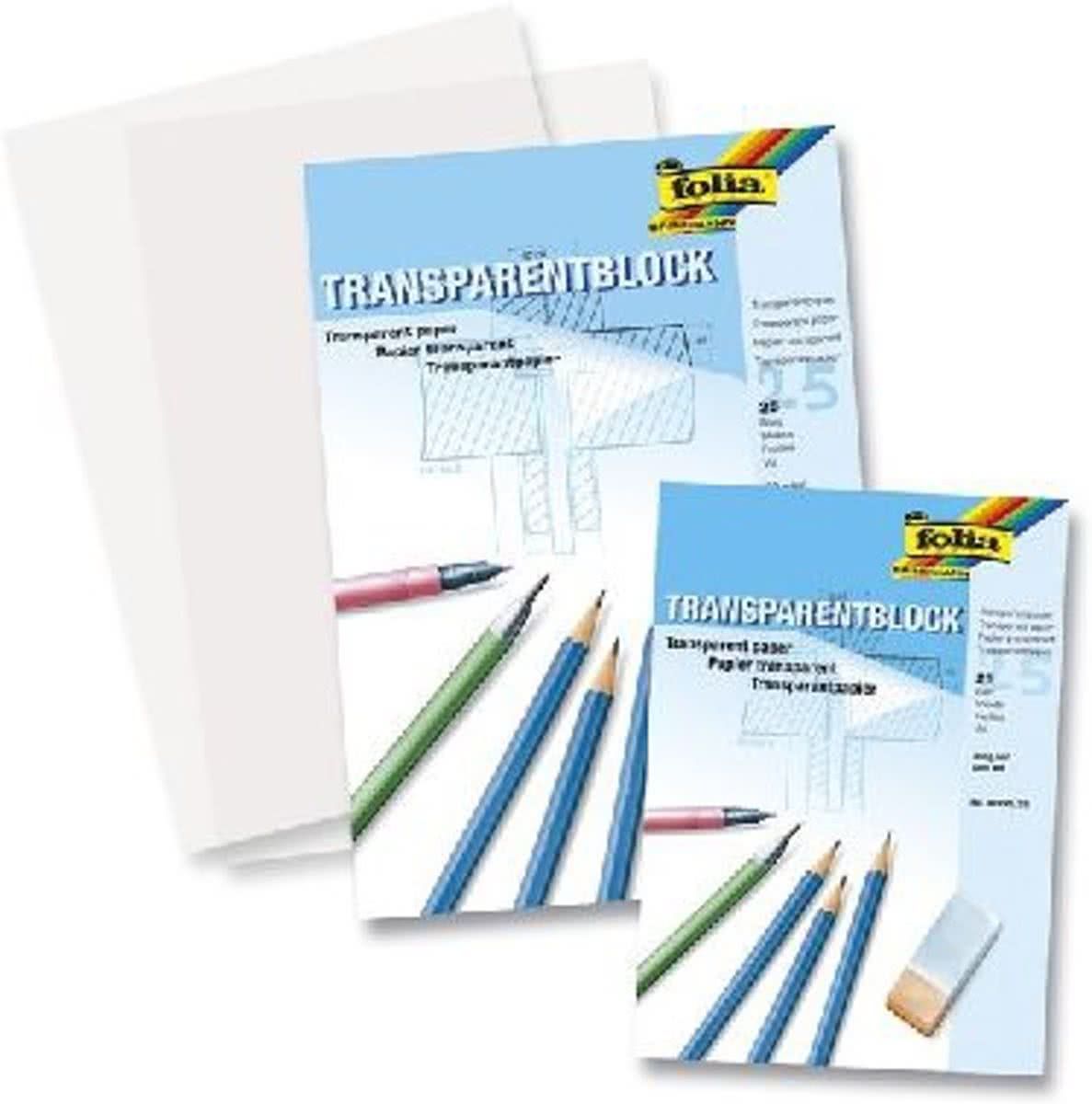 Folia Transparant papier overtrekpapier A4 blok - 25 vel