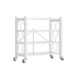Joybos - Opvouwbaar opbergrek met 4 planken, zonder montage, 71 x 34 x 125 cm, wit