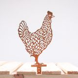 Season Inspired Decoration Haan metaal 15x25cm roestkleur