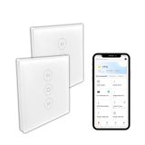 Konyks Vollo Max 3 Rolluikschakelaar, 2 stuks, eenvoudige installatie, spraakbesturing met Alexa, Google Home en Siri en afstandsbediening, tijdprogrammering