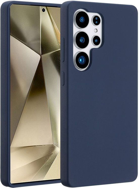 Accezz Liquid Silicone Backcover met MagSafe voor de Samsung Galaxy S25 Ultra - Donkerblauw