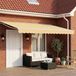 vidaXL Parasol extérieur rétractable électrique, jaune et blanc, 4 x 2 mètre