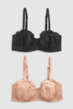 Next - Dames - 2 Strapless DD+ Beha's zonder vulling - Zwart