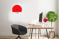 Homemania Wandklok Tramonto - Wanddecoratie, rond - voor woonkamer, keuken, kantoor - rood, wit, zwart, metaal, 40 x 0,15 x 40 cm
