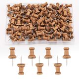 AIEX 100st Hout Push Pins Kaartkopspijkers Markeringspennen Kaartduimkopspijkers Met Stalen Punt Voor Kurk Prikbord Ambachtelijke Projecten