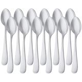 Amazon Basics Roestvrijstalen Koffielepel met Ronde Rand, 13,3 cm, Verpakking van 12 Stuks