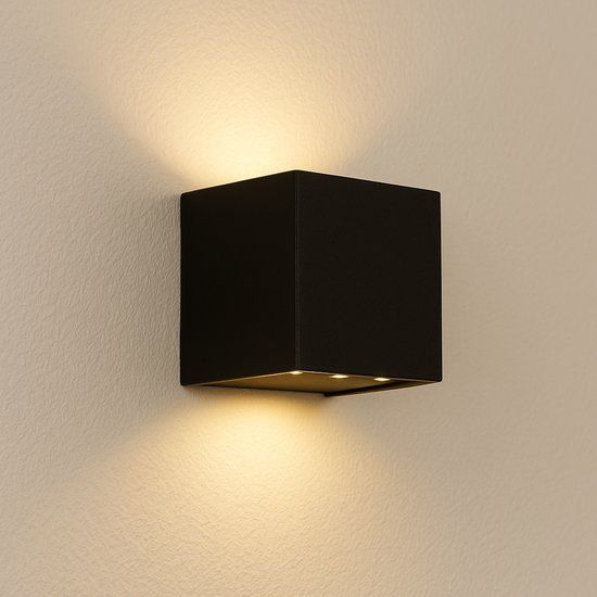 ZOLUNA Solar Wandlamp Marga - Aluminium - Zwart - Warm Wit - IP44