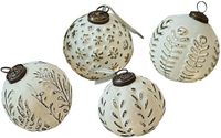LOBERON Set de 4 décorations de Noël Consac blanc/argenté
