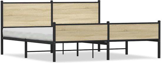 vidaXL Bedframe Metaal Sonoma Eiken 183x213 cm