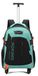 Aoking Sac à dos à roulettes, uni, avec roues, polyester, noir et turquoise, 39x24x58 cm