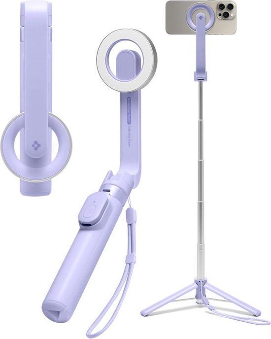Spigen S571W MagSafe Bluetooth Selfie Stick Statief Lavendel