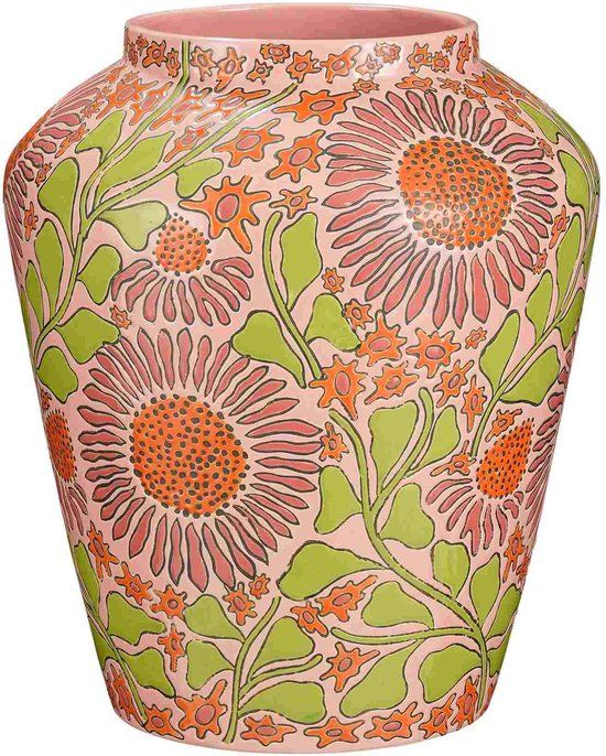 Mica Decorations Vaas Isabelle - 32x32x38 cm - Keramiek - Roze