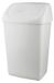 Poubelle avec couvercle basculant, 50 litres, en polyéthylène, de couleur blanche