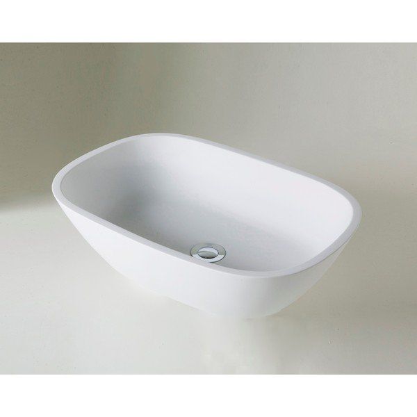 Crosstone by Arcqua Crosstone Maike opbouwwastafel 36x53x13.5cm Solid Surface wit mat CTWL-3012