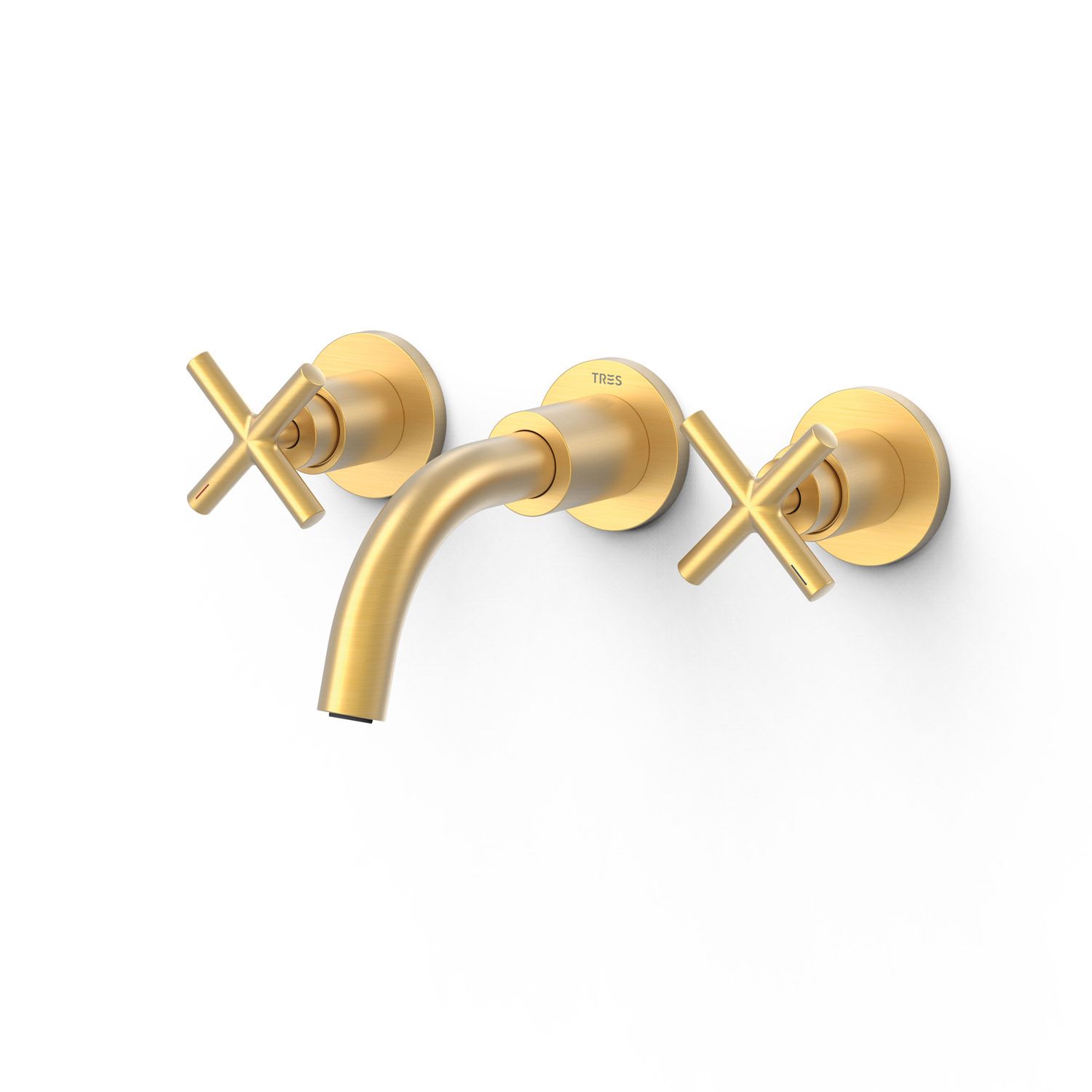 Tres Wastafelmengkraan inbouw Tres Mont Blanc 3-gats mat goud