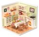 Miniatuur poppenhuis - 3D-puzzel, gezellige eetkamer - 160 onderdelen - LED-verlichting - Bois - Vanaf 14 jaar - 16,3 x 16,3 x 15,2 cm