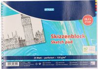 Stylex 3x Schetsboeken/tekenboeken A4 25 vellen
