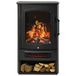 Homcom elektrische haard E-haard met vlameffect thermostatische kachel 1000 W/2000 W, 20-25 m², zwart 44,5x32,1x74 cm