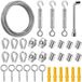 Câbles métalliques, 20 mètres de long, 2 mm d'épaisseur, avec revêtement PVC, adaptés pour support d'escalade, cordes à linge et plus - Kit complet avec accessoires