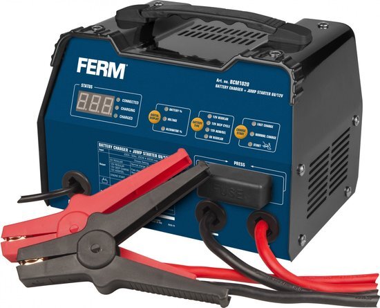 Ferm Battery charger 6V/12V - 12A with jump starter