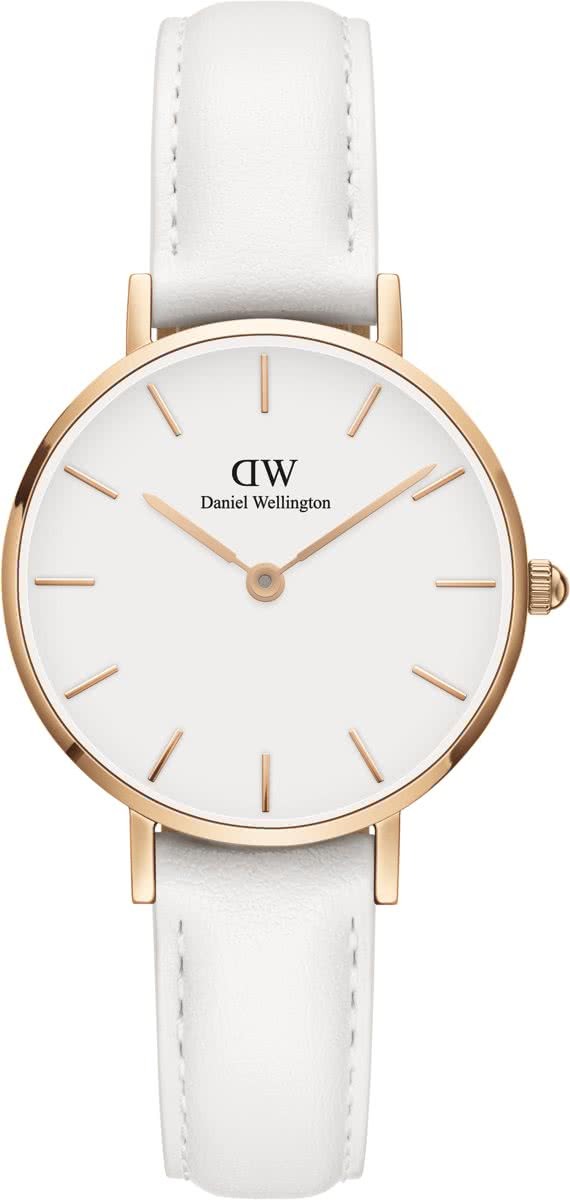 Daniel Wellington Classic Petite Bondi DW001001249 - Horloge - Leer - Wit - Ã˜ 28mm