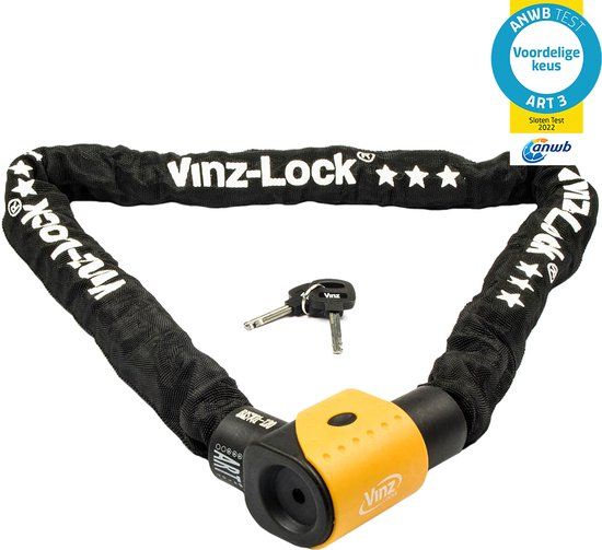 VINZ Jannu ART 3 Kettingslot - 100 cm - Zwart