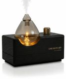 Diffuseur d'arômes diffuseur - Sans eau - Sans fil - Verre noir mat et gris fumé - Pour la maison, le bureau et le yoga