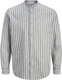 Jack & Jones Casual overhemd Regular Fit Lange Mouw Linnen Gestreept Vetiver XXL