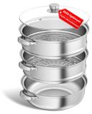 Casserole vapeur en acier inoxydable avec insert vapeur 3/4/5 couches pour une cuisine saine