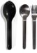 Sagaform Set de couverts To Go 3 pièces, noir/argent