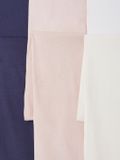 Vertbaudet Set - 3 panty's - kind - polyamide - roze - wit - blauw