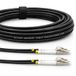 Elfcam® - Gepantserde staalvezel optische kabel voor binnen en buiten LC/UPC naar LC/UPC OM3 Multimode Duplex 50/125um Zwart (10M)