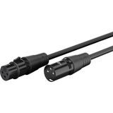 goobay XLR-stekker 3-pins naar XLR-aansluiting, 2 m - symmetrische microfoon- en audiokabel, voor microfoon, mengpaneel, audio-interface, DJ- en studioapparatuur - 80029
