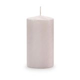 Kaars bekrast metallic diameter 8 cm hoogte 15 cm - parelwit