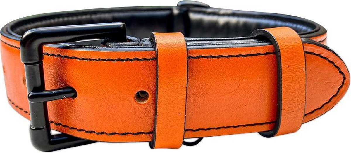 Brute Strength Hondenhalsband van leer - Oranje - L - 46-53 cm oranje