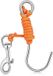 Merkloos / Sans marque Bol Duiken Enkele Rifhaak - Duikhaak Lijnclip - Stroming Stabiliseren - Roestvrij Staal - 120 cm Touw - Oranje