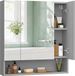 Songmics VASAGLE KAILYN Collection BBK129G01 badkamerspiegelkast, 3 deuren, open vak, verstelbare planken, 16,5 x 70 x 75 cm, duifgrijs